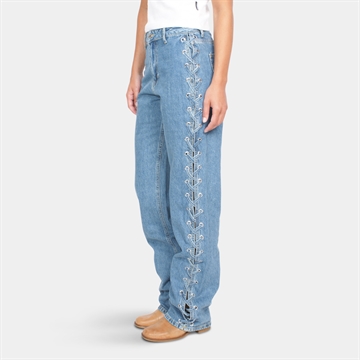 NORR Kenzie Straight Lace Jeans Medium Denim Blue